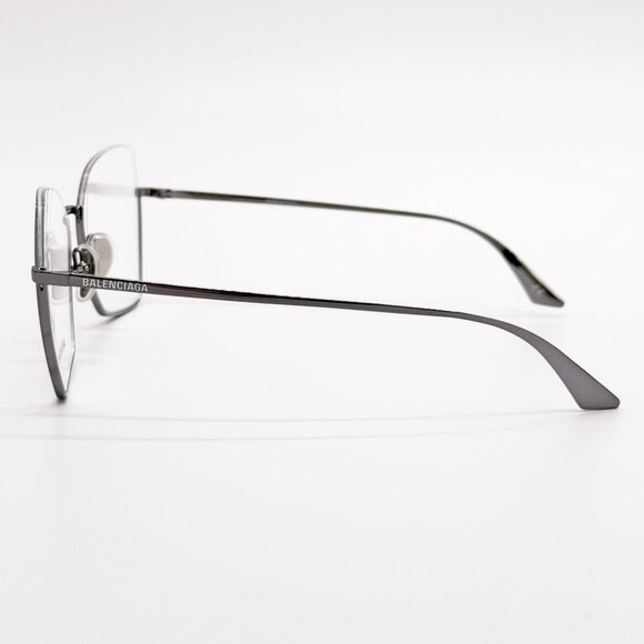 NEW BALENCIAGA EYEGLASSES BB0142O 001 GEOMETRIC SILVER WOMEN EYEWEAR BALENCIAGA - Picture 6 of 9